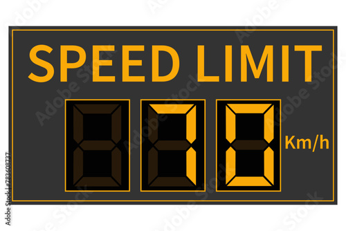 Speed limit sign 70 km/h icon vector illustration