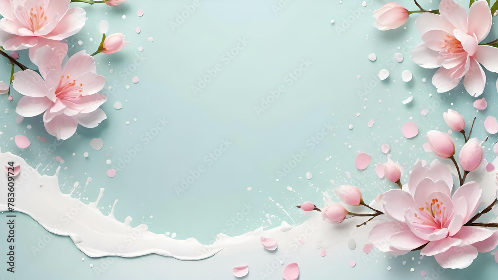 花の背景フレーム素材