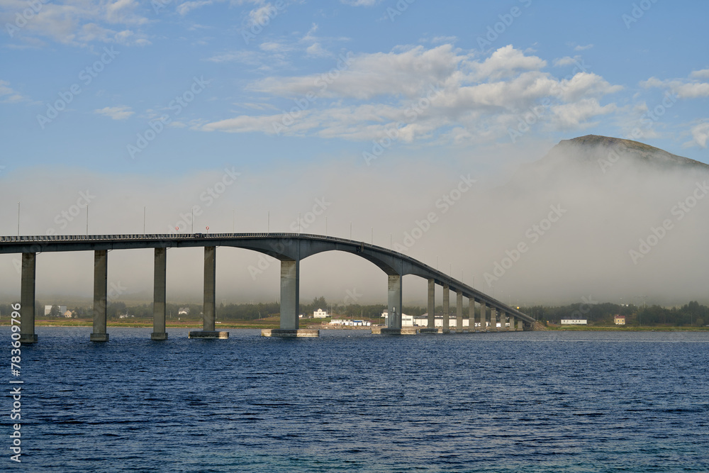 Sortland Bridge: Cloudy Mountains & Lofoten Seas