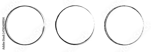 vector brush strokes circles of paint on white background. Ink hand drawn paint brush circle. Logo, label design element vector illustration. Black abstract circle. 
