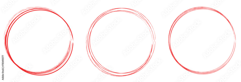 Red circle brush stroke vector isolated on white background. Red circle brush stroke. For stamp, seal, ink and paintbrush design template. Grunge hand drawn circle shape, vector Illustration.
Red circle brush stroke vector isolated on white background. Red circle brush stroke. For stamp, seal, ink and paintbrush design template. Grunge hand drawn circle shape, vector Illustration.