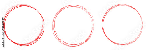 
Red circle brush stroke vector isolated on white background. Red  circle brush stroke. For stamp, seal, ink and paintbrush design template. Grunge hand drawn circle shape, vector Illustration.