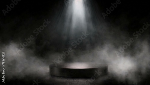 Midnight Mystique: Abstract Stage with Dark Smoke