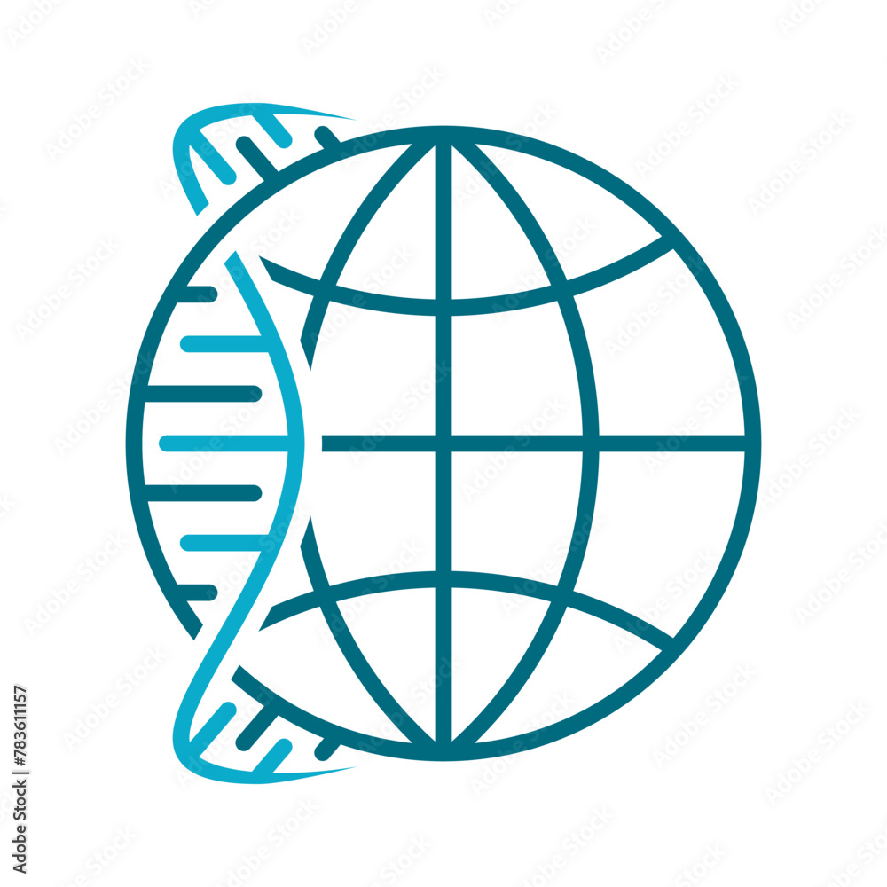 Obraz premium Globe And DNA Logo Design