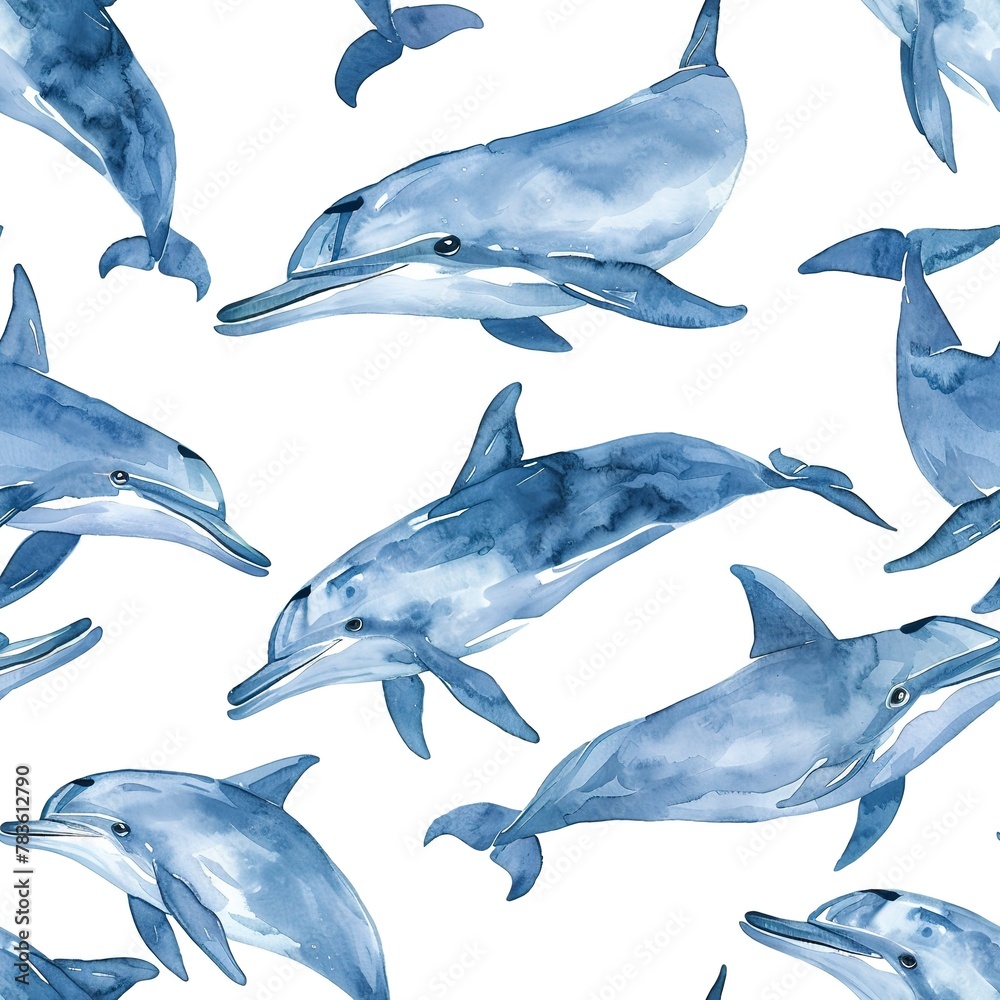 Watercolor dolphins, seamless sea pattern, playful and graceful. Seamless pattern, Fabric Pattern, Tumbler Wrap, Mug Wrap. Watercolor dolphins, seamless sea pattern, playful and graceful. Seamless pattern, Fabric Pattern, Tumbler Wrap, Mug Wrap.