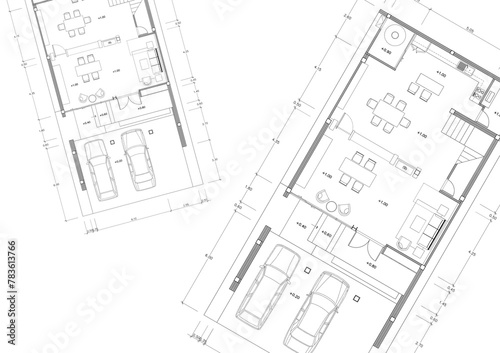 Floor plan designed building on the drawing.