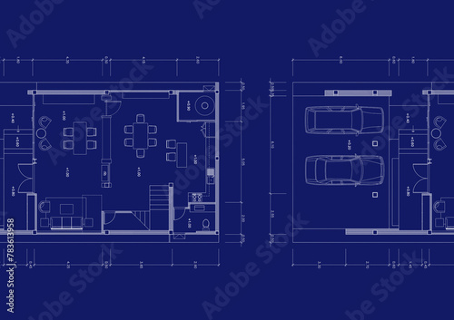 Floor plan designed building on the drawing.