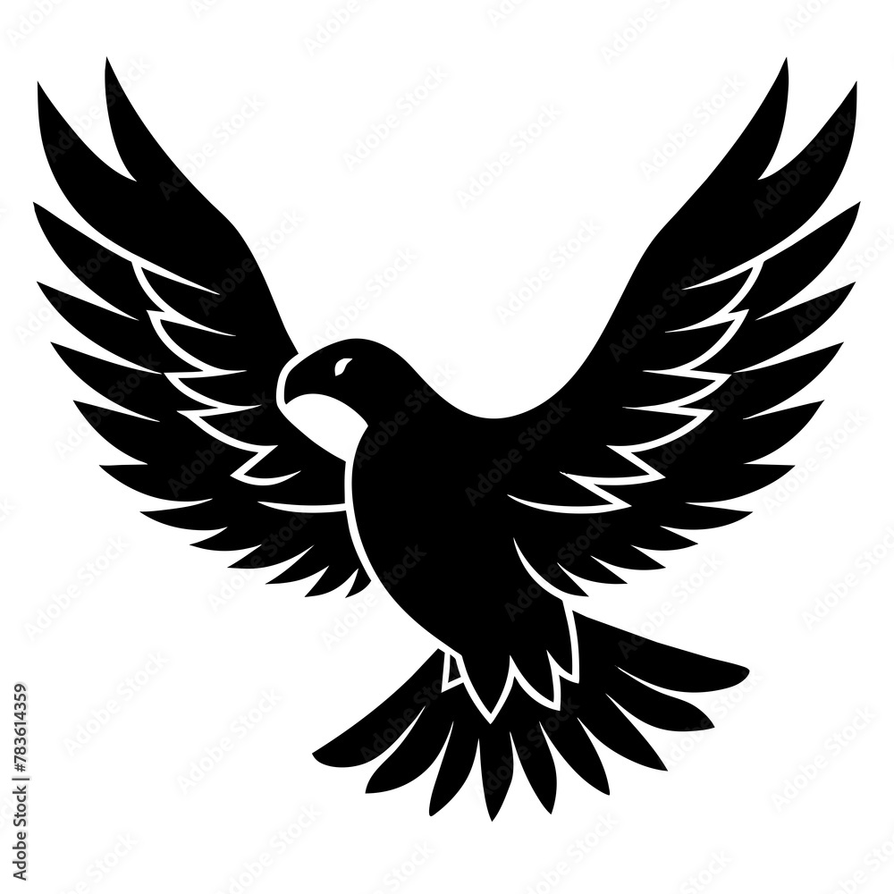 Fototapeta premium Flying eagle bird silhouette. Eagle Logo design concept isolated on white background. Eagle Vector Illustration 