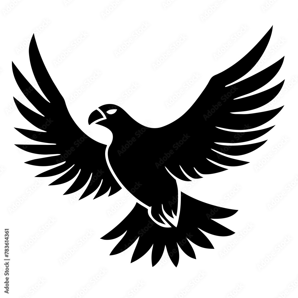 Obraz premium Flying eagle bird silhouette. Eagle Logo design concept isolated on white background. Eagle Vector Illustration 