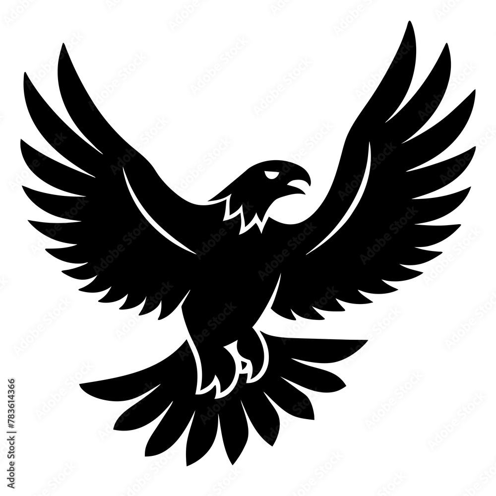 Fototapeta premium Flying eagle bird silhouette. Eagle Logo design concept isolated on white background. Eagle Vector Illustration 
