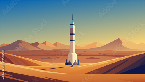 The launch site was situated on the edge of a vast desert its dusty dunes stretching out for miles. In the midst of this barren landscape the