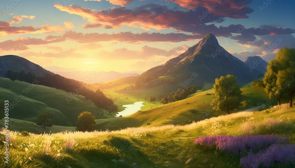 Fototapeta premium sunrise in the mountains