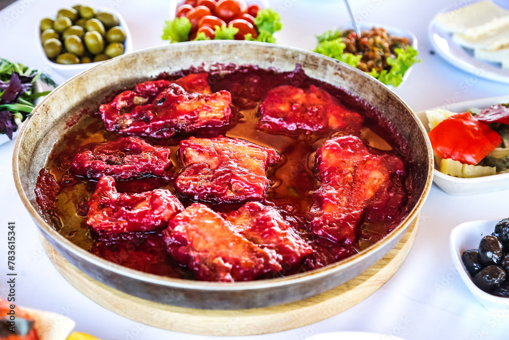 Large Bowl of Food on Table