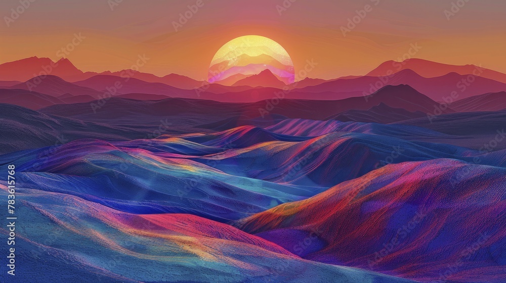 Psychedelic Desert Sunsets, A Journey Through Color and Silence