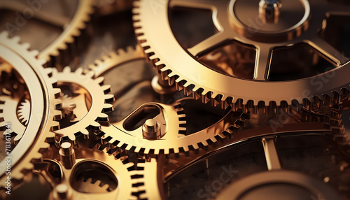 Gears in the mechanism close-up