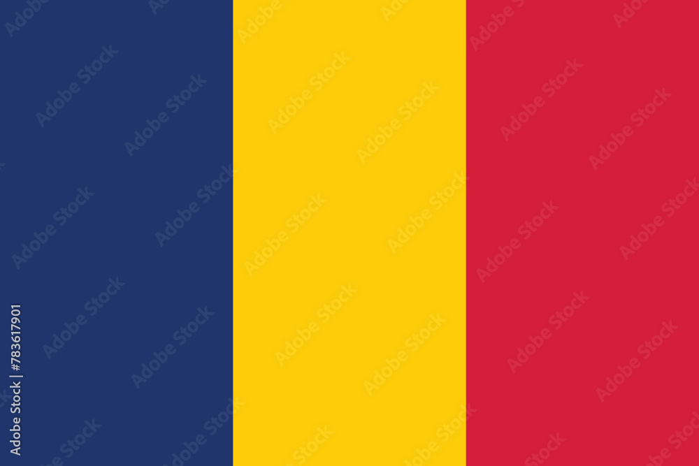 Chad flag vector illustration. Chad national flag.
Chad flag vector illustration. Chad national flag.