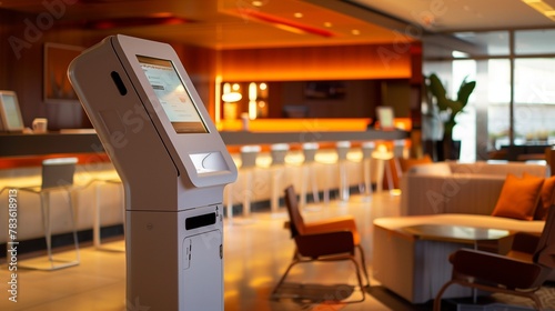 A state-of-the-art self-service kiosk for efficient check-in and room selection. photo