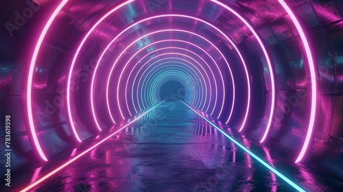 Neon pathways leading to hidden discoveries AI generated illustration