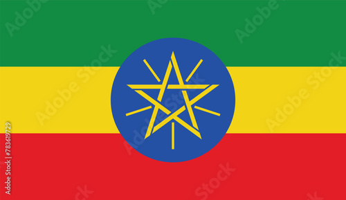 Ethiopia flag vector illustration. Ethiopia national flag. 