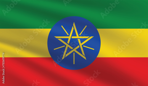Ethiopia national flag vector illustration. Ethiopia flag. 