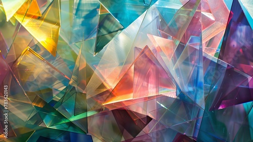 Prismatic structures drifting in isolation AI generated illustration