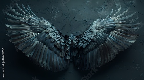 Wallpaper Mural **Black Wings On Solid Background 4k HD ultra Torontodigital.ca