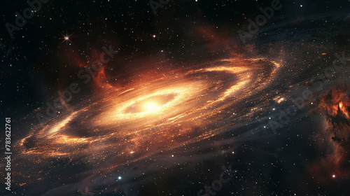銀河の中心をイメージしたアブストラクト背景イラスト

