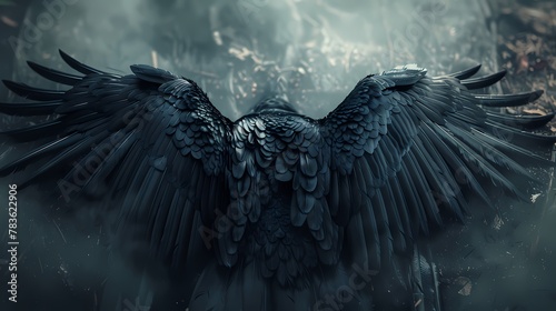 **Black Wings On Solid Background 4k HD ultra photo