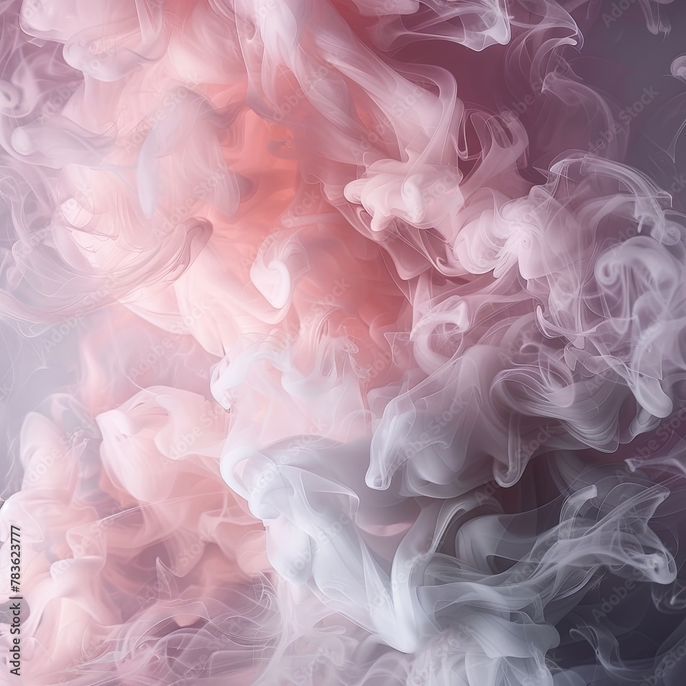 Soft-focus smoke in pink and gray creating a tender Soft-focus smoke in pink and gray creating a tender