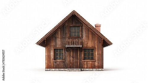 small wooden house on a white background  © Sundas