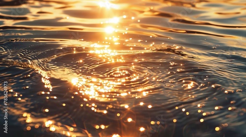 Rippling water reflecting the sunlight AI generated illustration