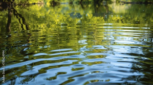 Rippling water reflecting the surrounding landscape AI generated illustration