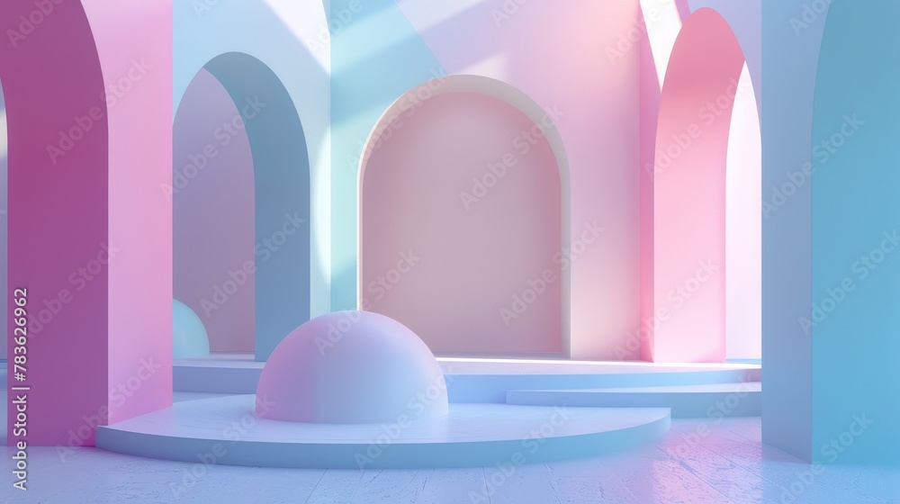 Soft pastel colors blending together in a 3d space AI generated illustration Soft pastel colors blending together in a 3d space AI generated illustration