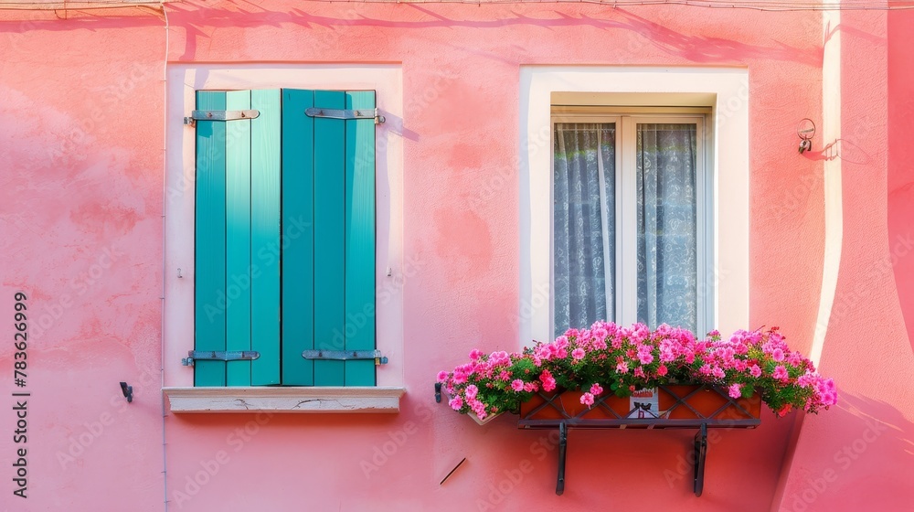 Soft pastel colors on a pink background evoke the charm of an Italian summer AI generated illustration Soft pastel colors on a pink background evoke the charm of an Italian summer AI generated illustration