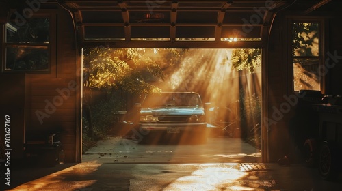 Soft sunlight filtering through a car garage window  AI generated illustration © ArtStage