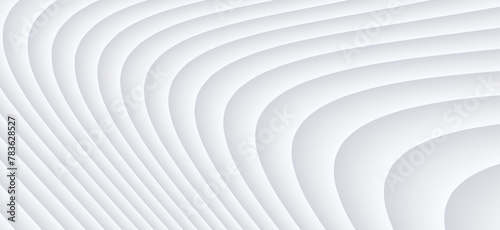 Fototapeta Naklejka Na Ścianę i Meble -  White striped pattern background, 3d lines design, abstract minimal white gray background for business presentation.