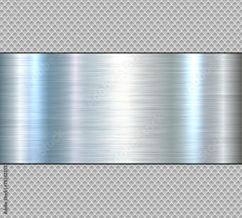 Silver chrome metal 3D background, lustrous and shiny metallic design brushed metal texture banner.
