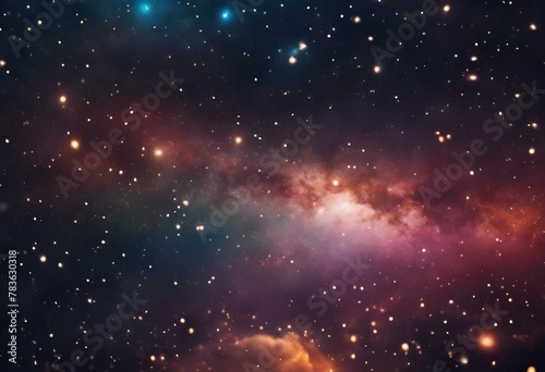 AI generated illustration of a vibrant space scene filled with bright stars and colorful clouds