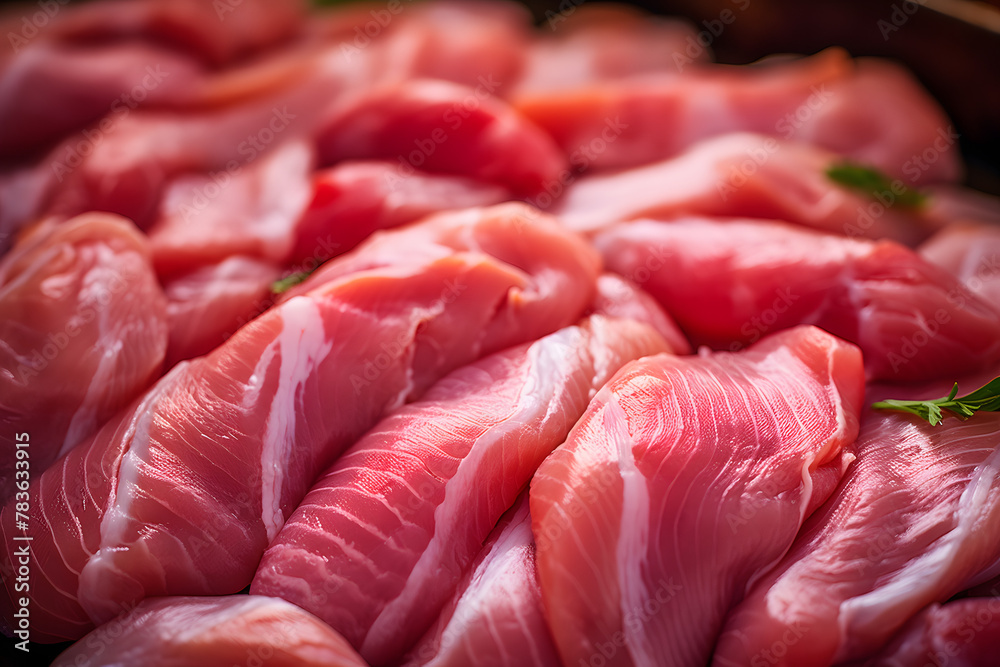 Turkey tenderloins on a farmers market stand Turkey tenderloins on a farmers market stand