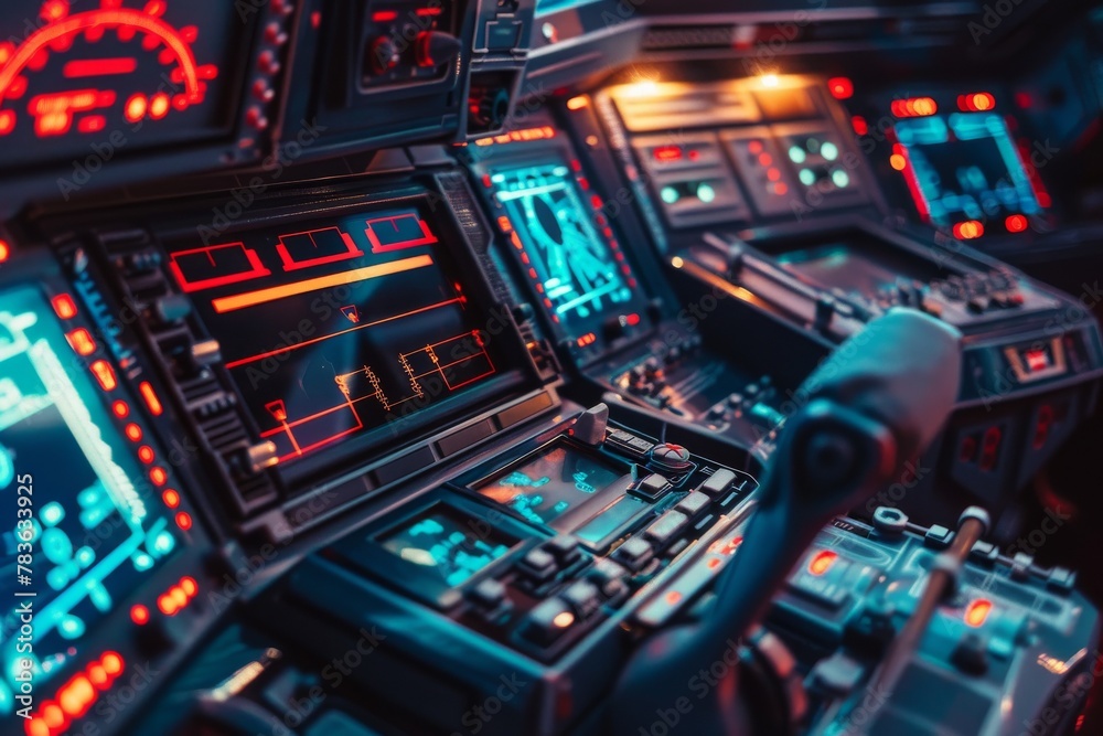 Cybersecurity for a starship cockpit, navigating the galaxy with digital defense