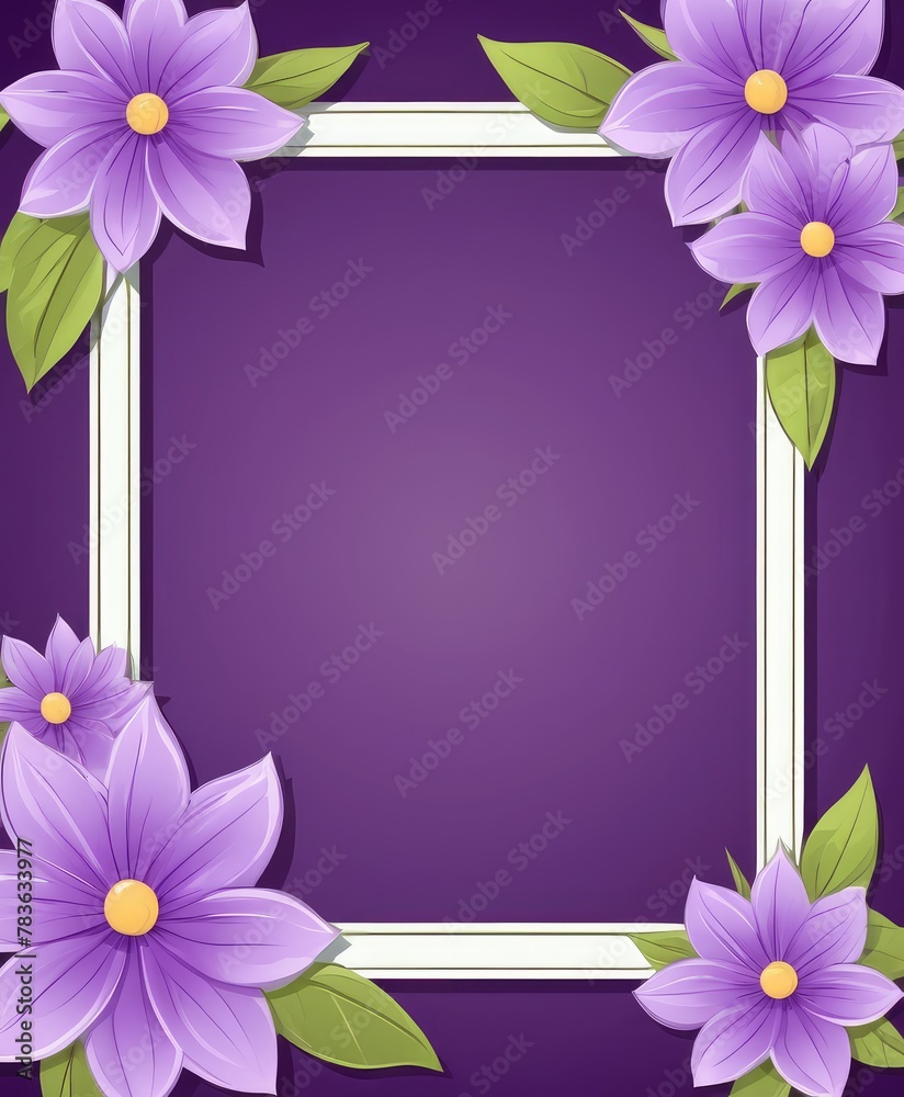 Embrace elegance with our artistic purple floral frame drawing. Customize the area with your content, creating a regal backdrop Embrace elegance with our artistic purple floral frame drawing. Customize the area with your content, creating a regal backdrop