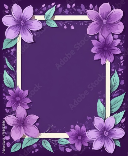 Embrace elegance with our artistic purple floral frame drawing. Customize the area with your content  creating a regal backdrop