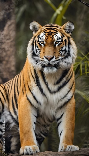 AI generated illustration of a tiger side by side in the wild forest