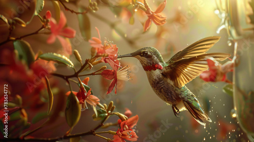 A detailed picture of a hummingbirds delicate
