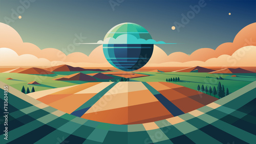 From above the once barren and desolate surface of the planet had transformed into a thriving mosaic of crops and farmland each serving as a