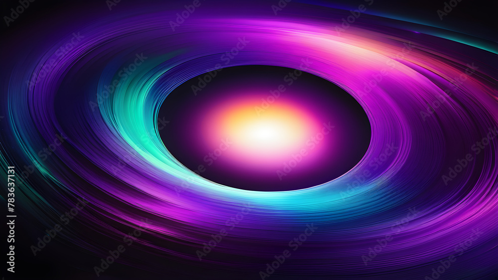 Naklejka premium Enigmatic Purple Black Hole Background, Mystical Purple Hue in Black Hole Imagery, Deep Purple Essence of a Black Hole, Purple Elegance in the Abyss of a Black Hole(Generative AI)