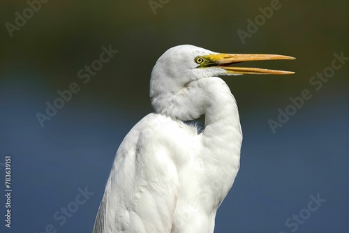 Selective of an eastern great egret (Ardea alba modesta) photo