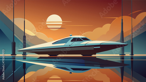 The sleek metallic exterior of the spacecraft shimmered in the sunlight as the mirrored panels angled and reflected the suns rays propelling