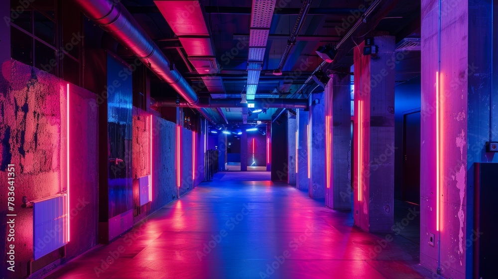 Underground clubs pulse with neon lights and electronic music  AI generated illustration