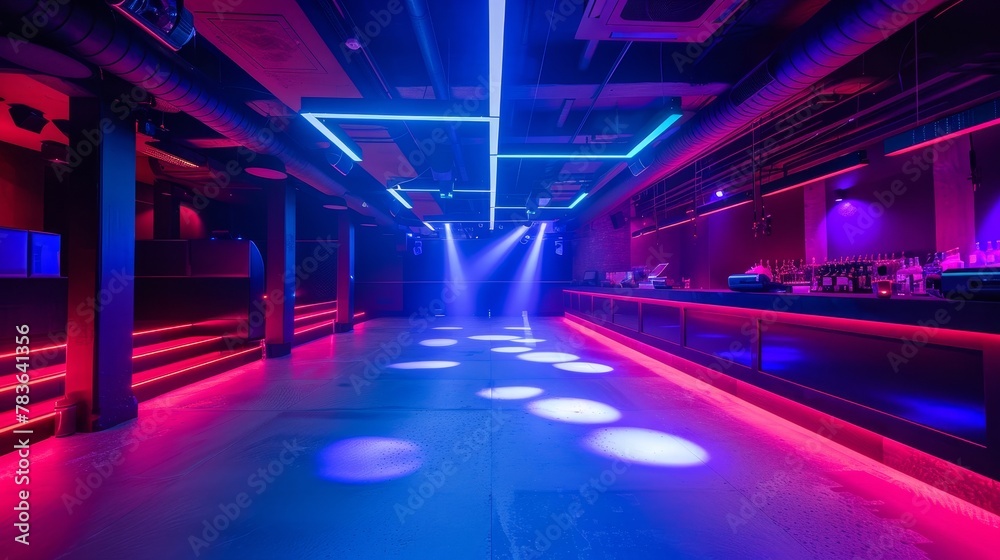 Underground clubs pulse with neon lights and electronic music   AI generated illustration